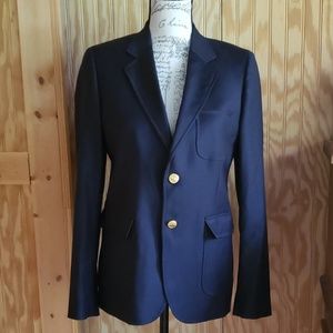 Brooks Brothers Fleece Wool Black Blazer